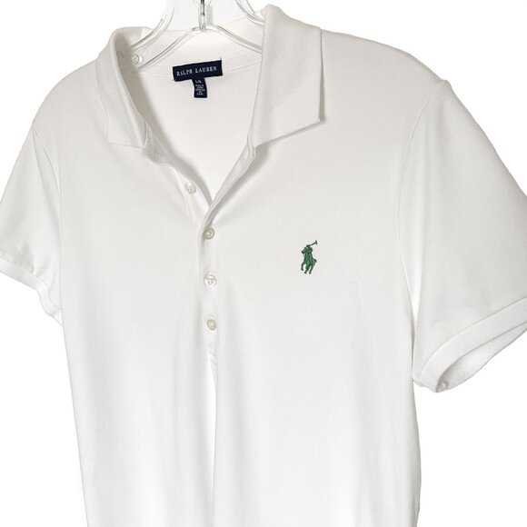 Ralph Lauren White Polo Dress with Green Logo - Picture 3 of 3